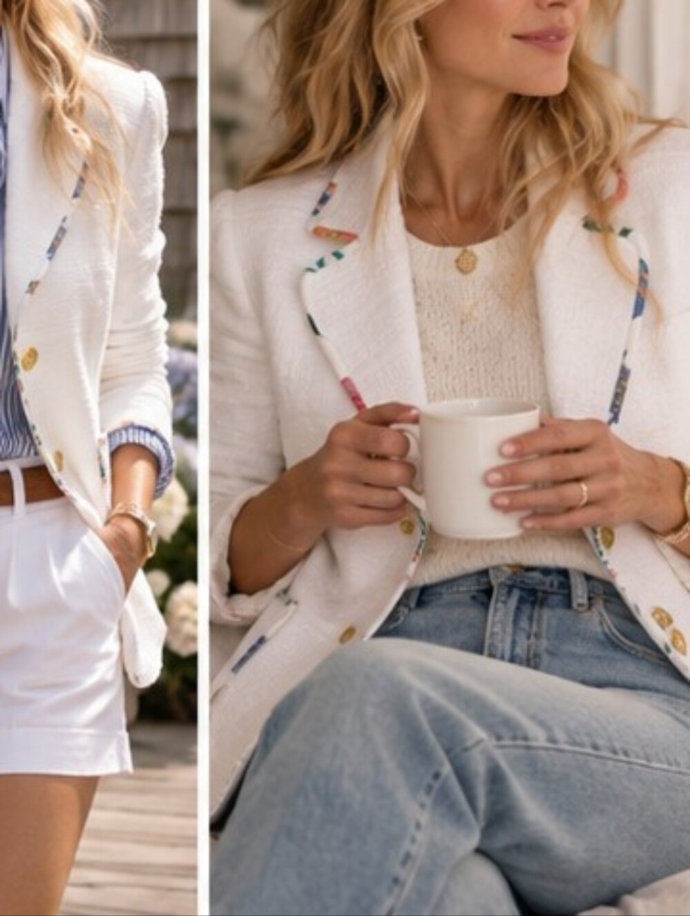 $428 Kate Spade White Blossom Trim Tweed Jacket - Picture 8 of 16